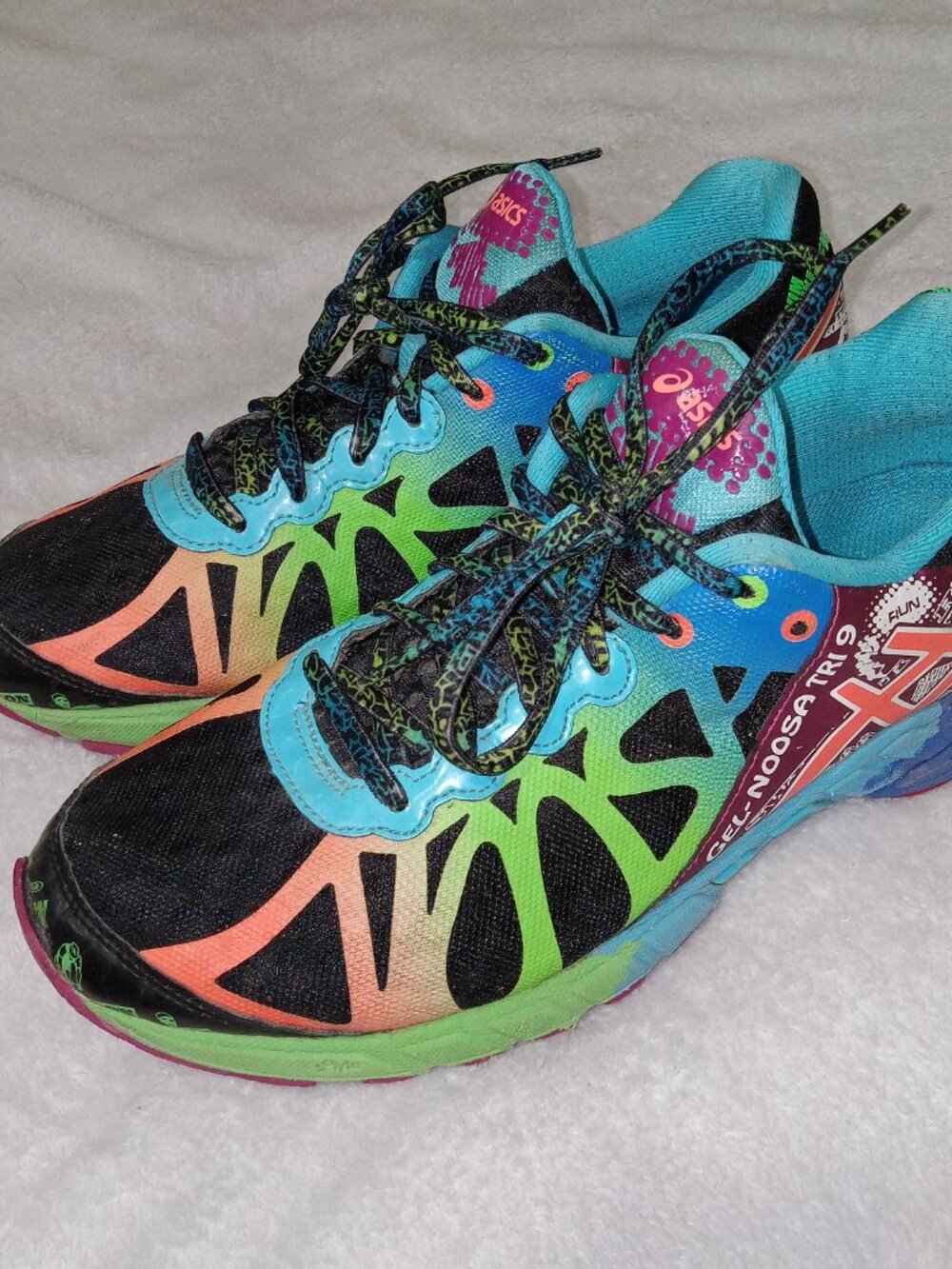 Womens ASICS Gel-Noosa Tri 9 Running Shoes Size 9 Triathlon Black Blue T458N - Picture 15 of 16